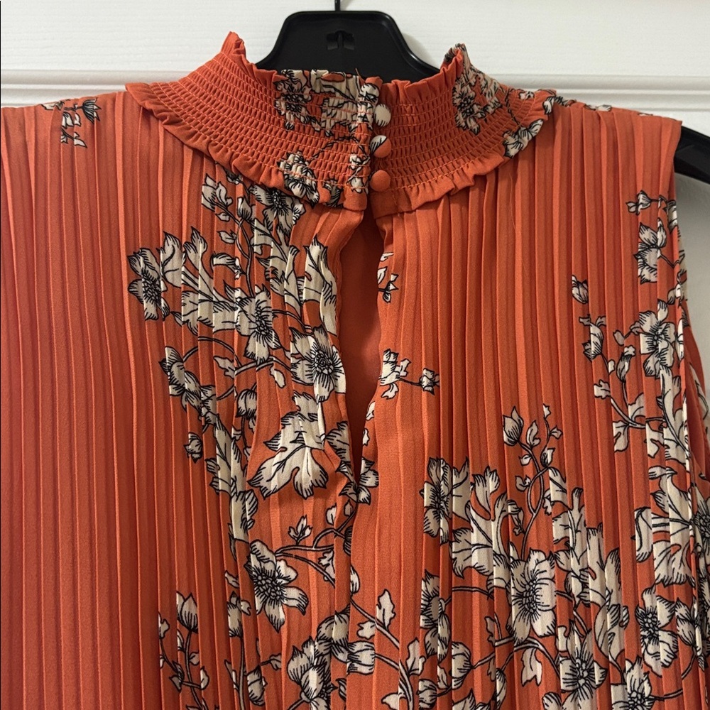 Nanette Lepore NWT Floral Orange Sleeveless Dress - Picture 9 of 10